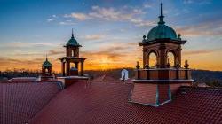 Cole Hall roof at sunset