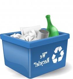 Illustration of a single-stream recycling bin